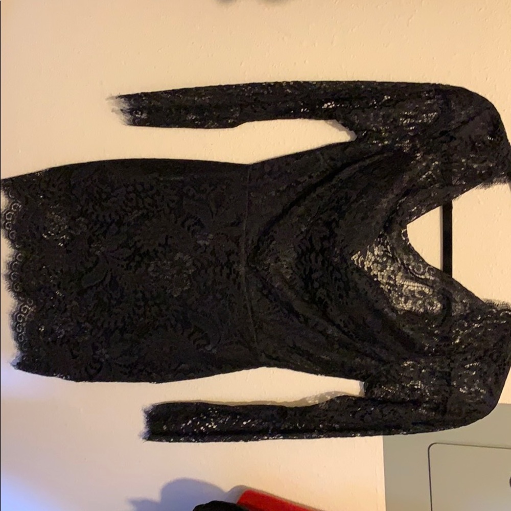 Black long sleeve lace dress